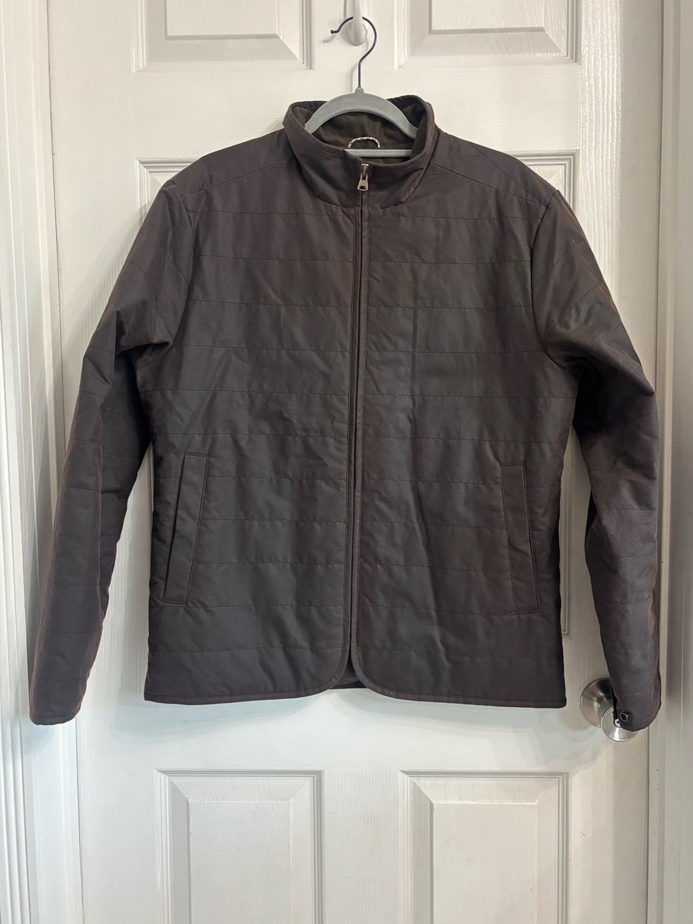Flint and Tinder York Quilted Wax Jacket Dark Brown Size Small Water Resistant